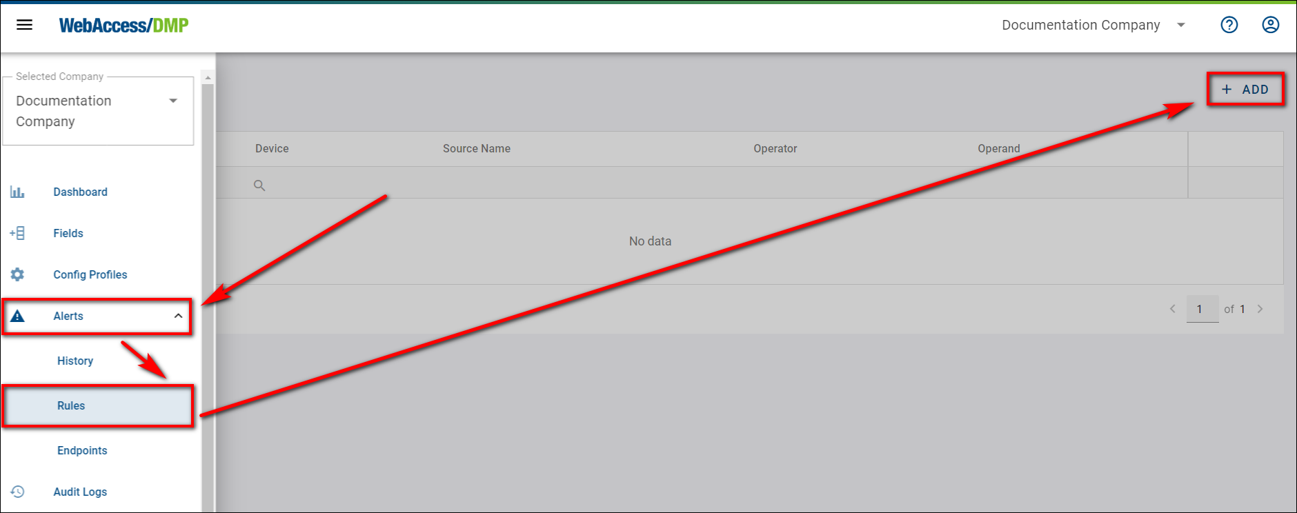 Create Alert Rule Alerts rule create