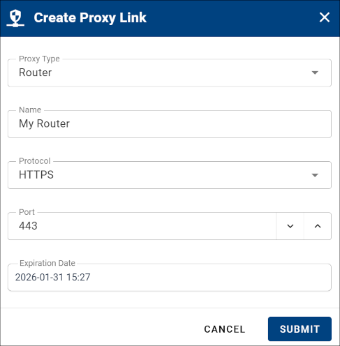 Adding a proxy link