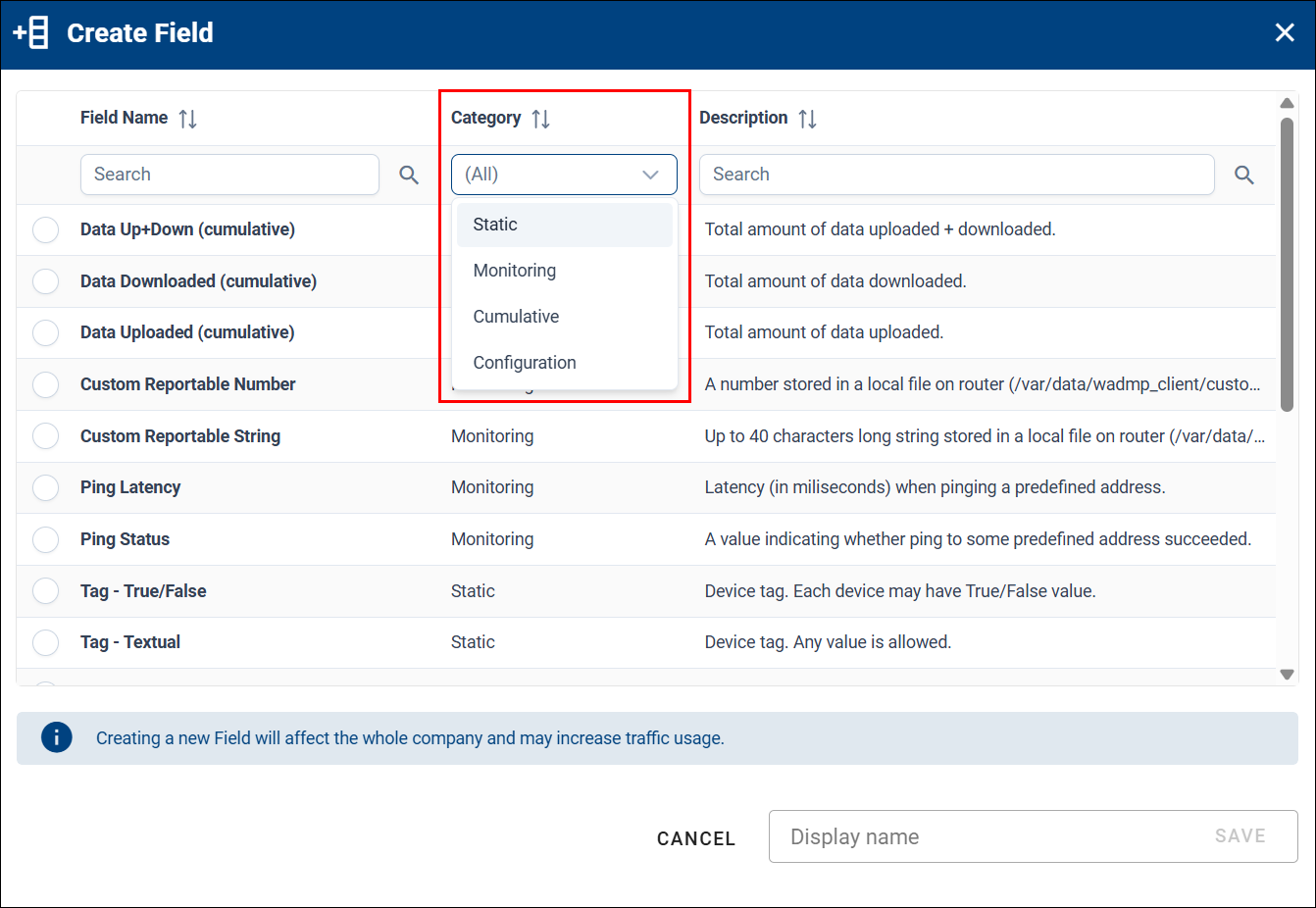Field categories