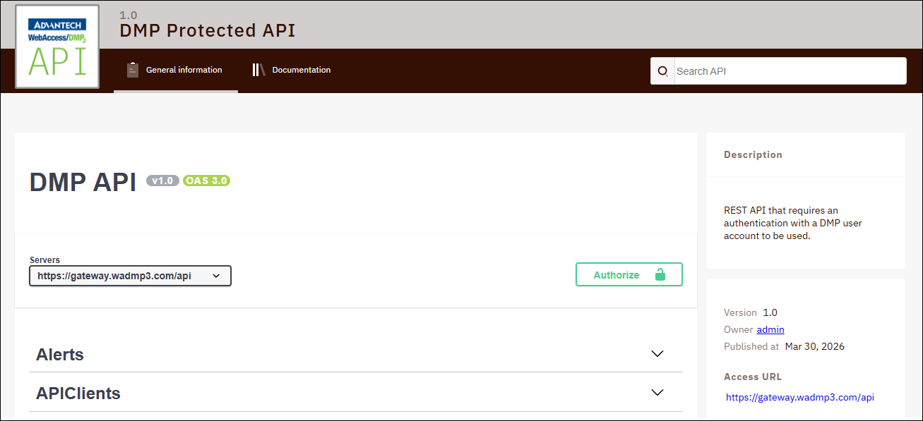 Swagger UI with Authorize button