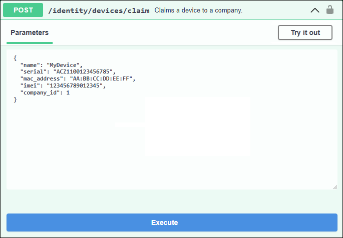 Executing an endpoint in Swagger UI