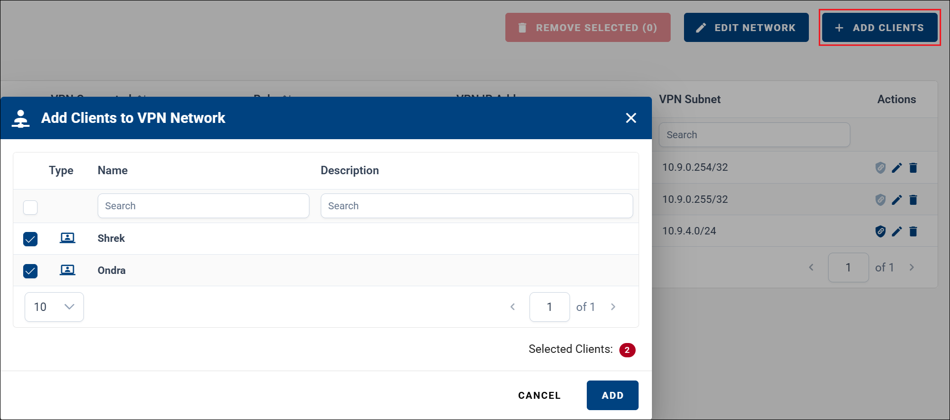 Adding devices to a network